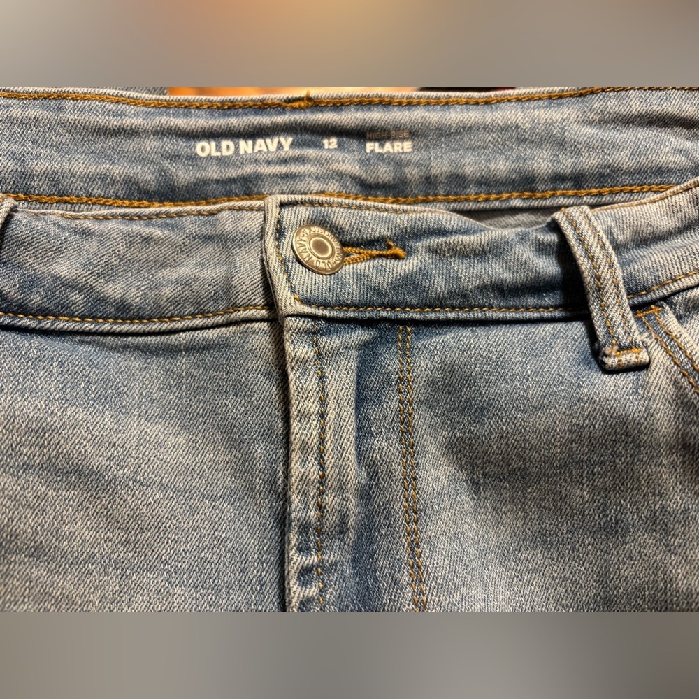 Old Navy Light Blue Flare Jeans - Picture 2 of 7